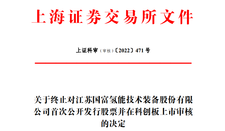 国富氢能IPO终止！